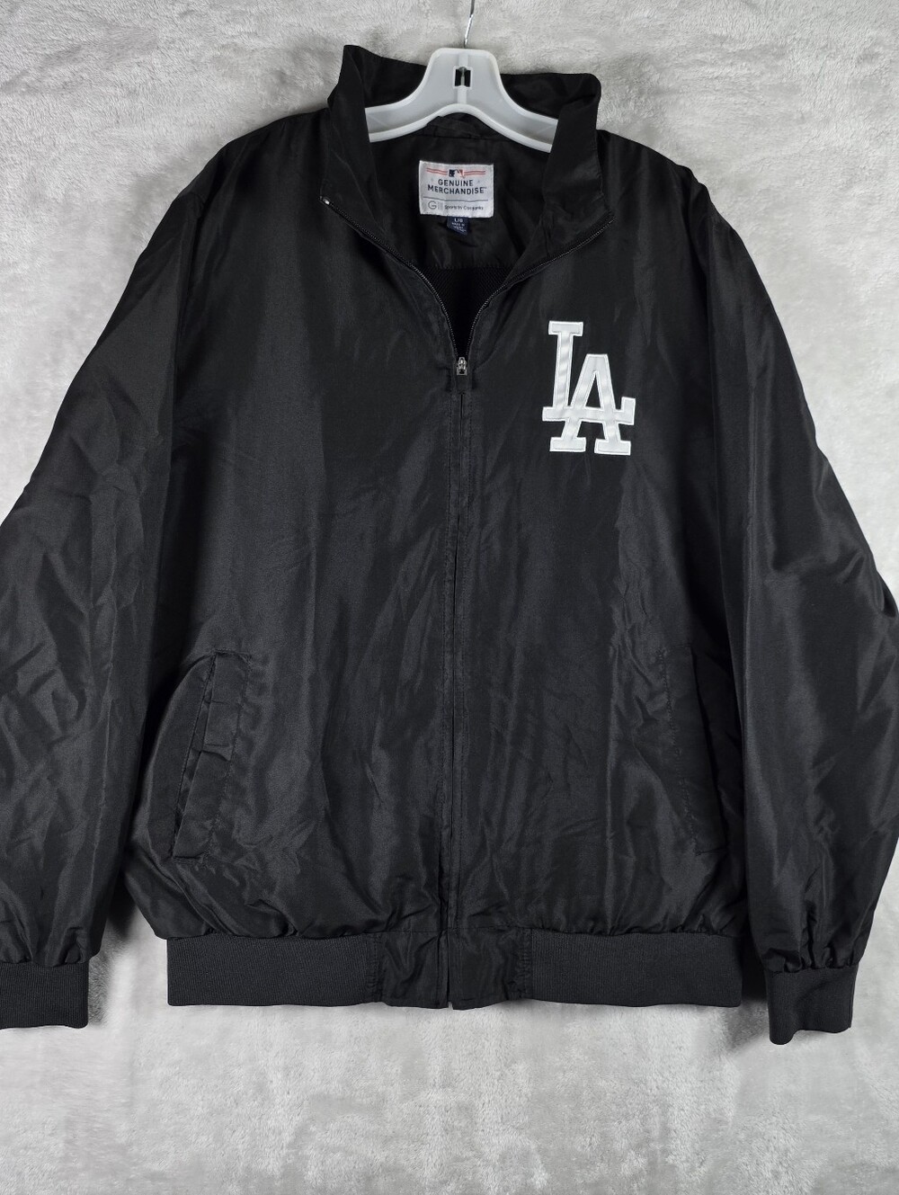 G-III Sports By Carl Banks Dodgers Windbreaker Full Zip Mens Size Large L Black